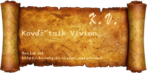 Kovátsik Vivien névjegykártya