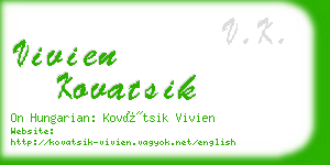 vivien kovatsik business card